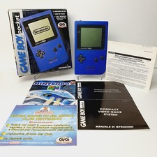 Game Boy Pocket Blu Boxato GIG Completo Originale Testato Manuali E Flyer Ottimo