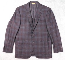 Canali 1934 Kei Sport Coat Mens 42R EU 52R Wool Two Button Plaid