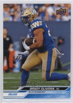 2024 Upper Deck CFL Deluxe 34/250 Brady Oliveira #9 uf7