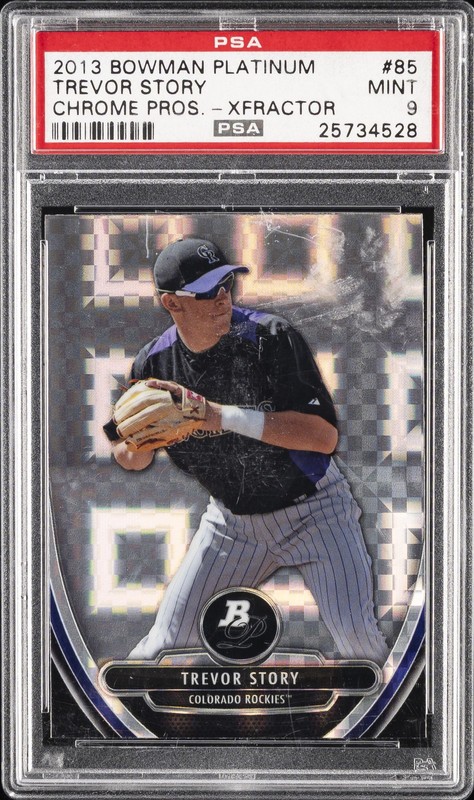 2013 BOWMAN PLATINUM CHROME PROSPECTS XFRACTOR #85 TREVOR STORY PSA 9