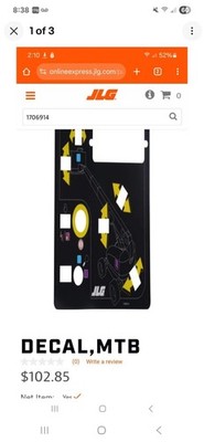 Jlg 1706914 Oem Ground Control Decal