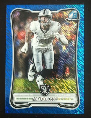 2026 Bowman Chrome Maxx Crosby Blue Shimmer /150 BCV-58 Raiders