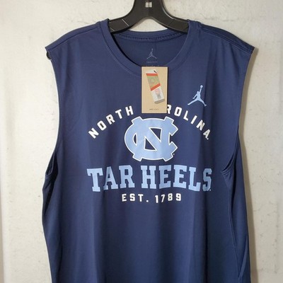 North Carolina Tar Heels Shirt Mens Large Blue NCAA Basketball Nike Dri Fit
