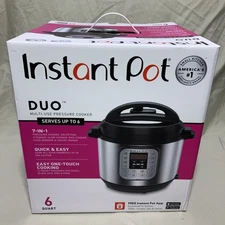 Instant Pot IP-DUO60 6 qt. 7-in1 Electric Pressure Cooker - Black/Silver