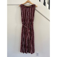 Banana Republic Striped Midi Dress Womens 12 Boho Chic Vacation Event Red Casual