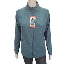 32 Degrees Heat Active Zip Jacket Medium Size Teal Green Long Sleeves w Pockets
