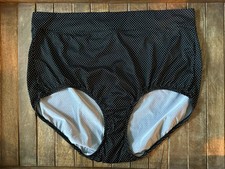 Vtg Warners 10XXL Black White Polka Dot Silky Brief Panties Panty