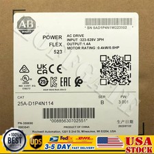 New Allen-Bradley 25A-D1P4N114 PowerFlex 523 0.4kW (0.5Hp) AC Drive 25AD1P4N114