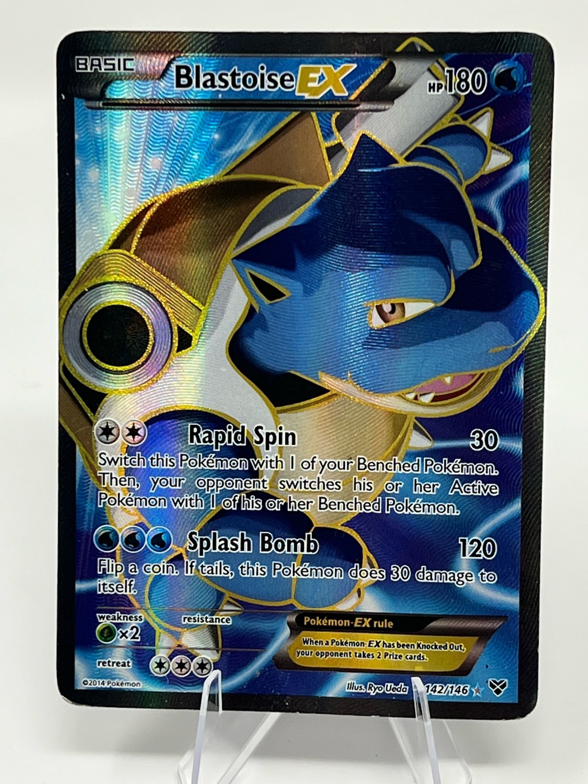 Pokemon Blastoise EX 142/146 Full Art Ultra Rare XY Base Set 2014 MP English