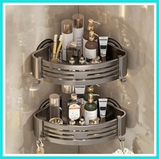 Corner Shower Caddy Suction Cup,Shower Shelves with Hooks,No Drilling Powerfu...