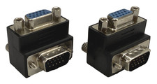 Lot of 2x HDE Gender Changer 15 Pin VGA Male to Female Right Angle Low Profile