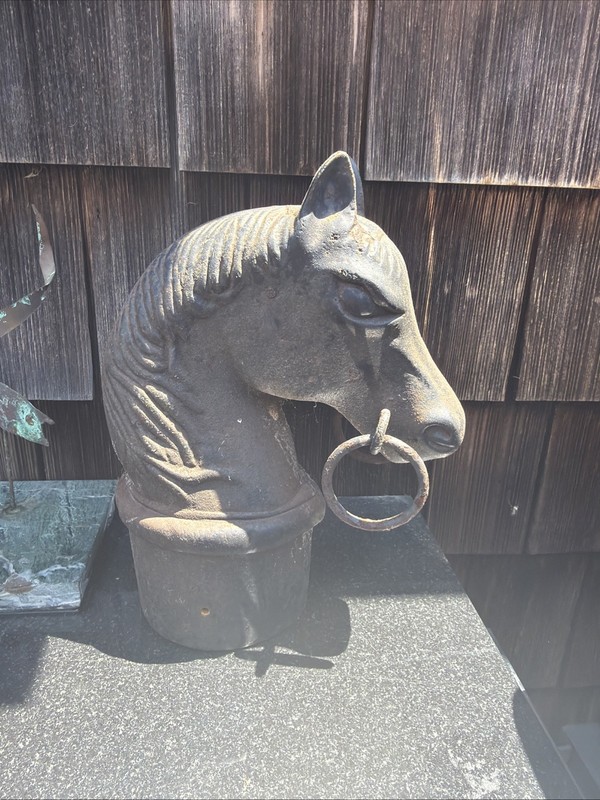 Antique Cast Iron Horse Head Hitching Post