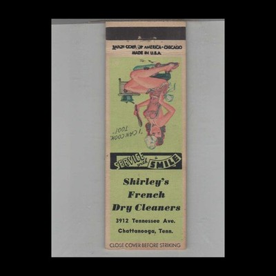 Matchbook Cover 1943 Mad Cap Maids Pin Up Shirley's Dry Cleaners Chattanooga TN