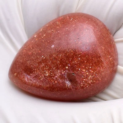 53,30 Cts Natur Sunstone Unbehandelt Birnen Cabochon Farbspiel Losee Edelstein - Bild 1 von 4