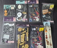 Mixed lot of Musical Instruments Scrapbook Sticker Lot Jolee's & EK