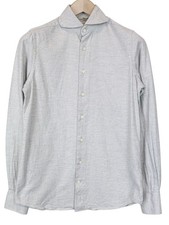 SUITSUPPLY Men Formal Shirt 35/36/13.5/14 Slim Grey Pure Cotton Long Sleeve I