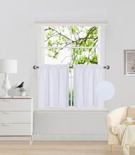 Elegant Home 2 Short Panels Tiers Small Window Treatment Curtain Blackout 28"...