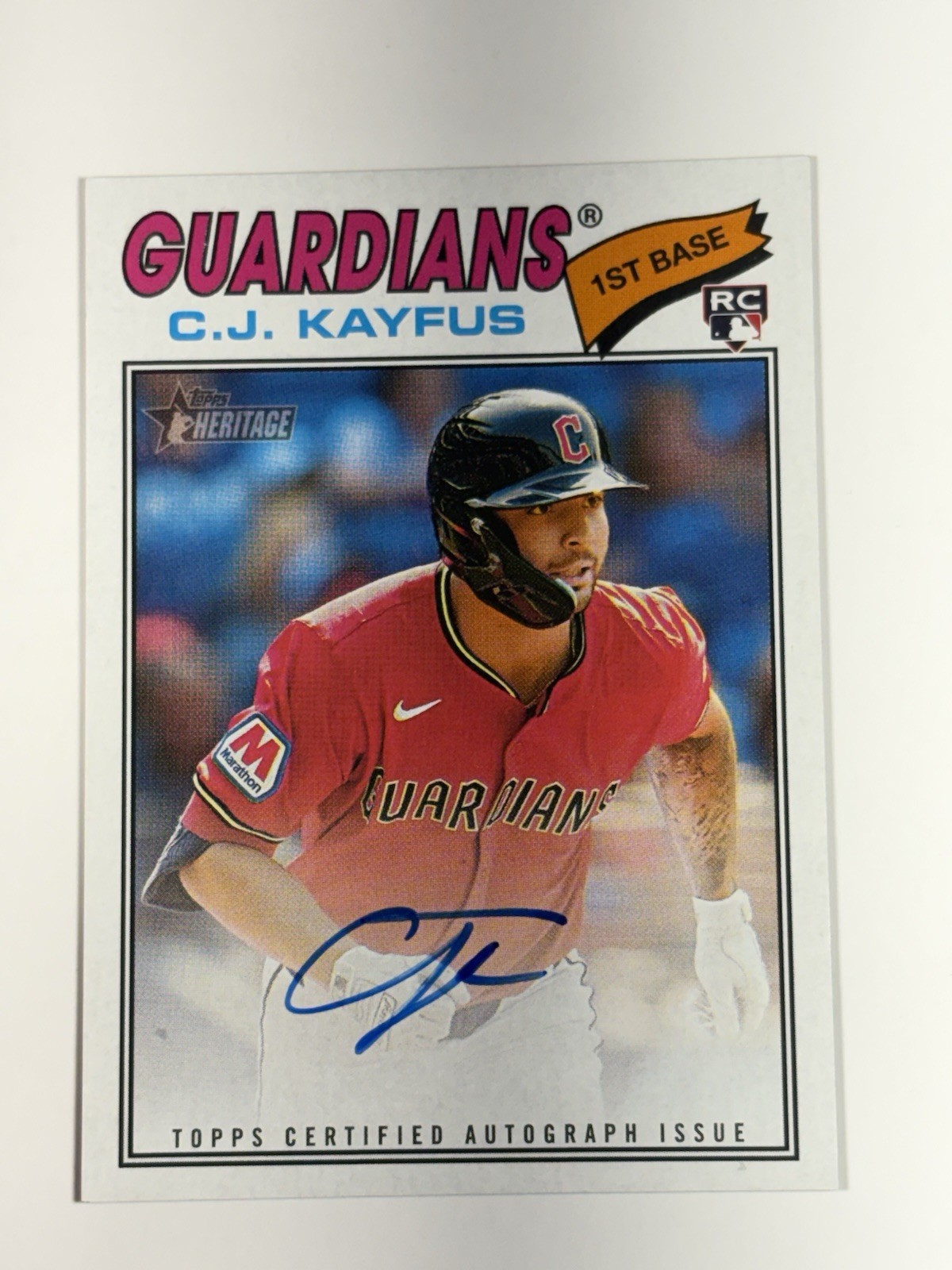 2026 Topps Heritage C.J. Kayfus RC Real One Autograph #ROA-CJK Guardians