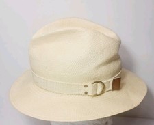 Vintage Dorfman-Pacific California Straw Style Hat with Band, Handmade, 58cm Usa