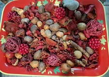 1 Pound Decorative Orbs Vase Rattan Balls Bowl Filler Brown Green Red (No Tray) 