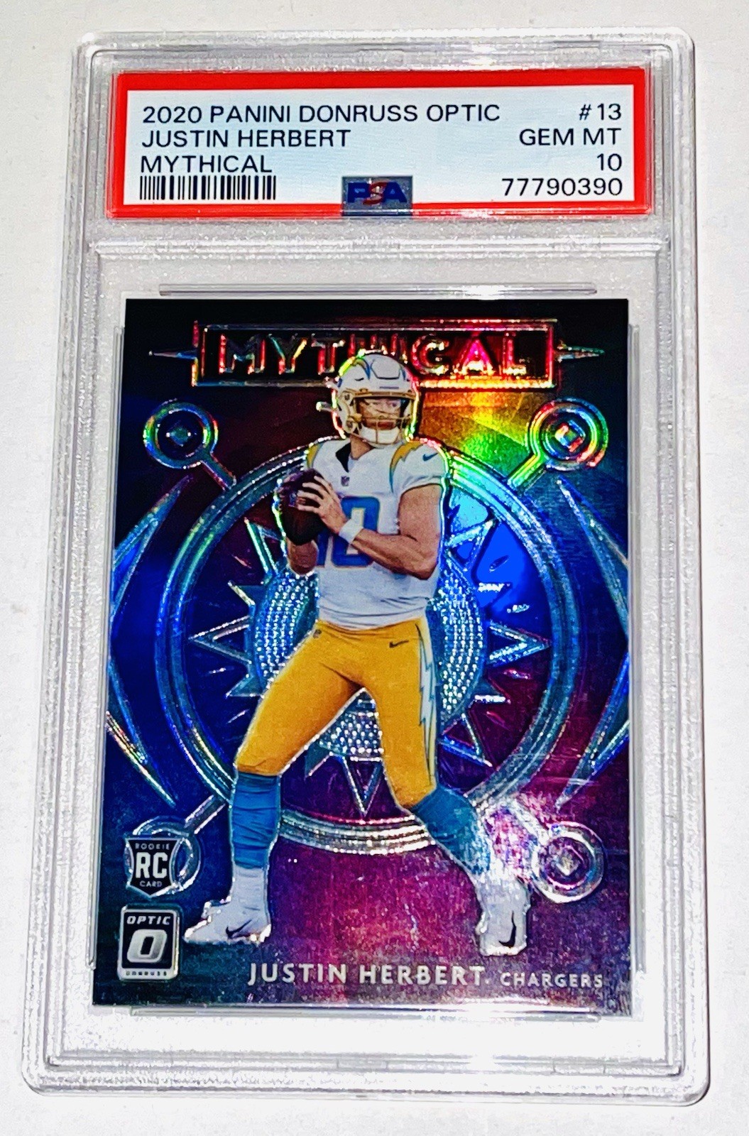 Justin Herbert 2020 Donruss Optic Mythical Rookie RC #13 SSP PSA 10 Chargers