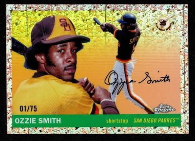 2025 Topps Chrome Platinum Ozzie Smith Toile Rose Gold Refractor #01/75 - Padres