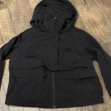 Lululemon 10 Black Always Effortless Classic-Fit Jacket Stowable Hood Zip