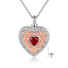 Heart Urn Necklace for Ashes Sterling Silver Heart Cremation Jewelry for Ashes M