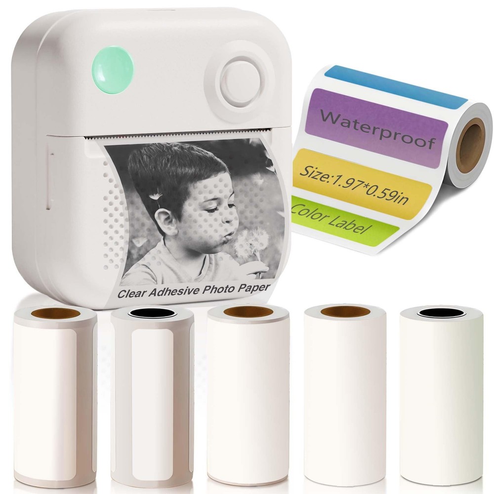 Label Maker Machine with 6 Waterproof Tapes, Thermal Label Maker, Portable Mi...