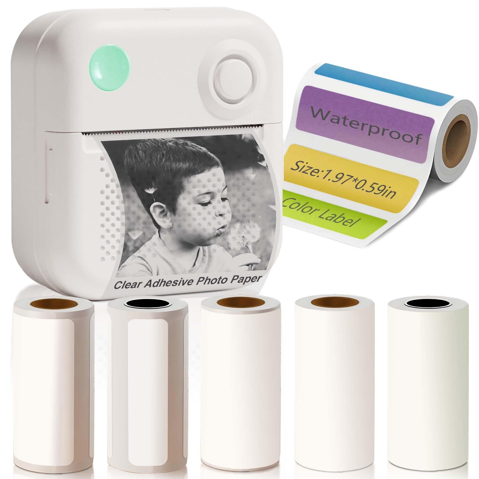 Label Maker Machine with 6 Waterproof Tapes, Thermal Label Maker, Portable Mi...-image