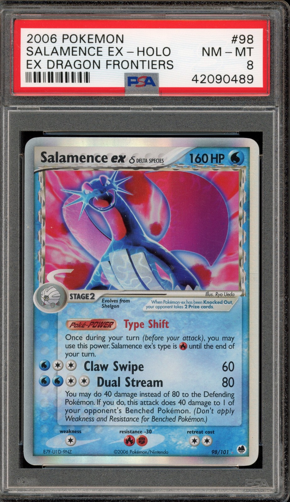 Pokemon Salamence ex EX Dragon Frontiers Holo Ultra Rare #98 PSA 8