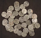 Roll of 50 - 1943-S Lincoln Steel Wheat Cents - VF-AU Conditions w-Good Details