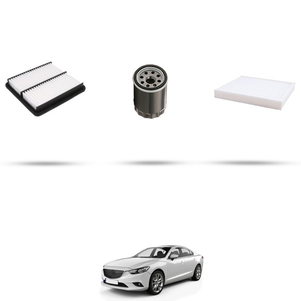 Hoffcar Set Service - 3 Filter FüR Mazda 6 ( Gg, Gy ) 2.0 108Kw Von 2005 Al 2007-image