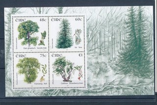 D498513 Ireland S/S MNH Native Trees Sessile Oak Yew Ash Strawberry Tree 2006