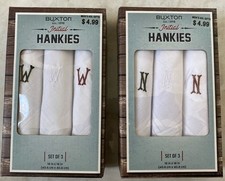 Buxton Initial Hankies Handkerchiefs Set of 3 Letter N or W