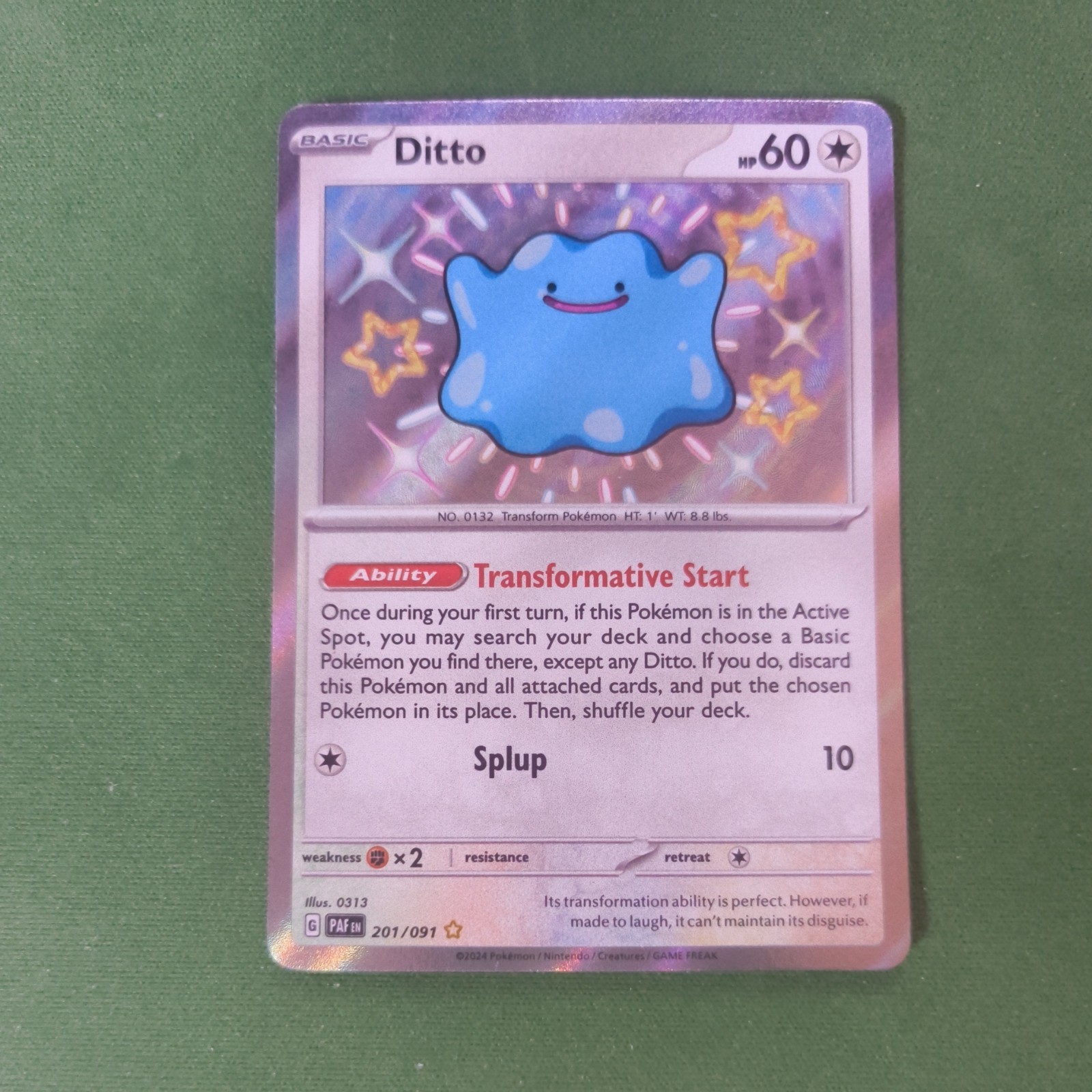 DItto Paldean Fates Shiny Rare 201/091 English Near Mint