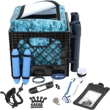 Kayak Storage Crate with 24 Piece Fishing Accessories Kit Dry Bag and Rod Holder