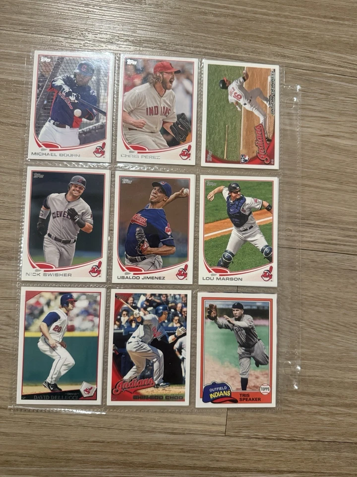 Lote de tarjetas de béisbol de los Indios de Cleveland Brantley Kluber Choo Cabrera Bauer Foto 3 de 4