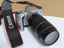 Canon EOS 300V 35mm SLR Film Camera & Zoom EF 75-300mm 4-5.6 III AF Lens. 