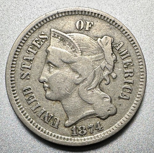 1874   3 CENT NICKEL  NICE DETAIL   #2415