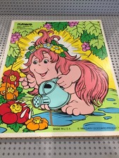 Vintage Playskool Snugglebums Brightly 10 Piece Wooden Puzzle ~1984 Gary Goddard