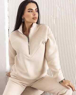 Winter Hoodie Sportswear Women Sets Tracksuit Suit Trouser Suits