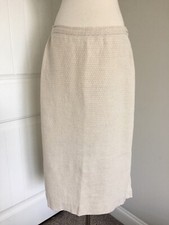 VTG EILEEN FISHER 100 LINEN SIDE SLIT MIDI SKIRT SIZE M