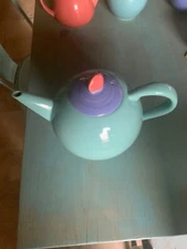 Lindt Stymeist Colorways, Large Teapot, Turquoise w/Periwinkle Blue Lid