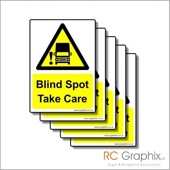 RC GRAPHIX LTD Weatherproof Blind Spot Warning Stickers (MULTIPACK OF 5)