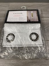 Taylor - Lined Grommet Window Curtain One Panel 50x63 Greyish White Blackout