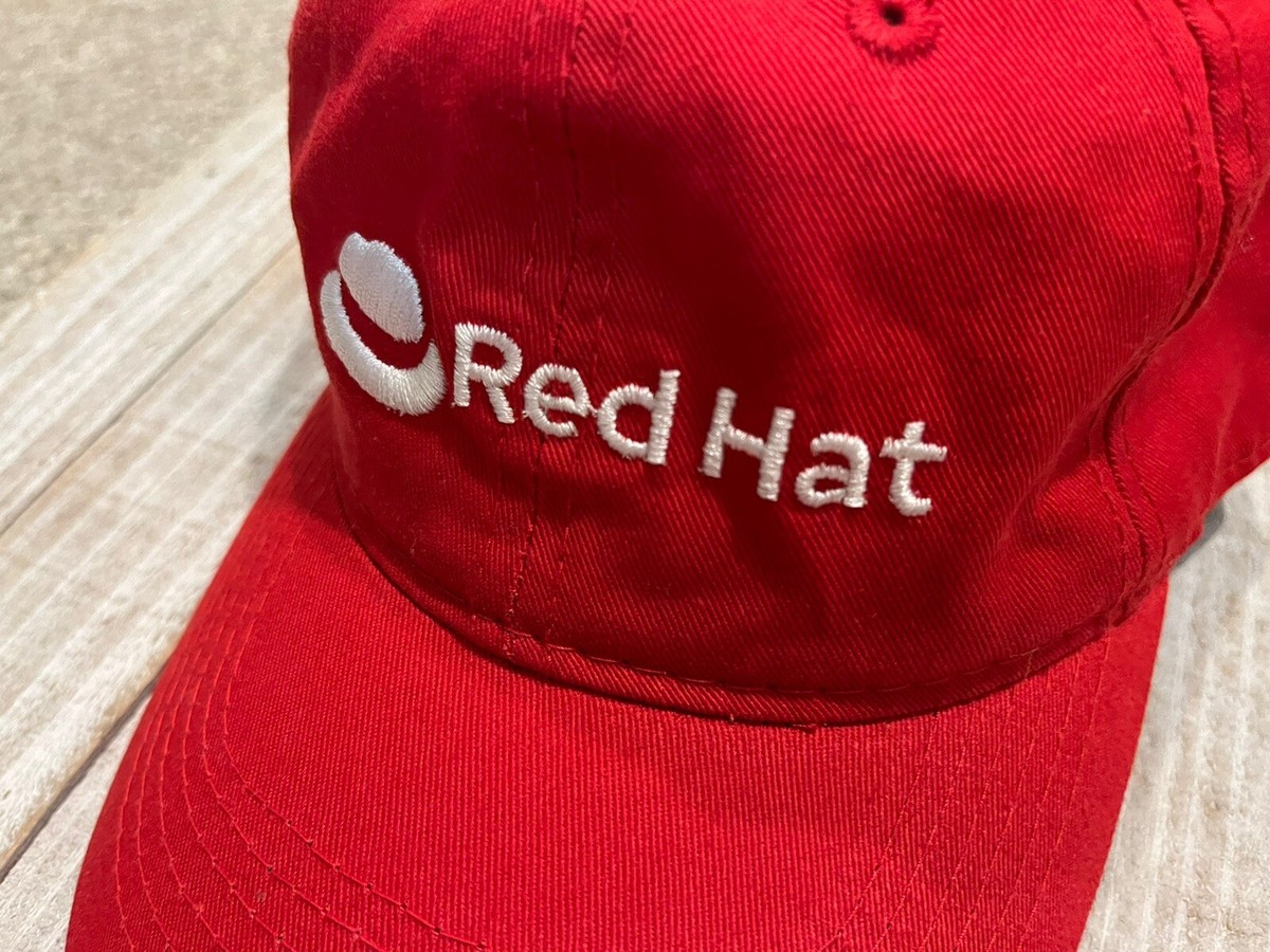 帽子 All Red Hat Red Hat Linux Embroidered Adjustable Strap back One Size Cap Hat