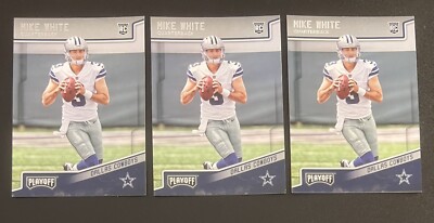 (3) Mike White 2018 Panini Playoff ROOKIE Lot #239 - Dallas Cowboys
