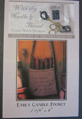 With Thy Needle & Thread CS3 EARLY CANDLE POCKET Counted Cross Stitch Pattern