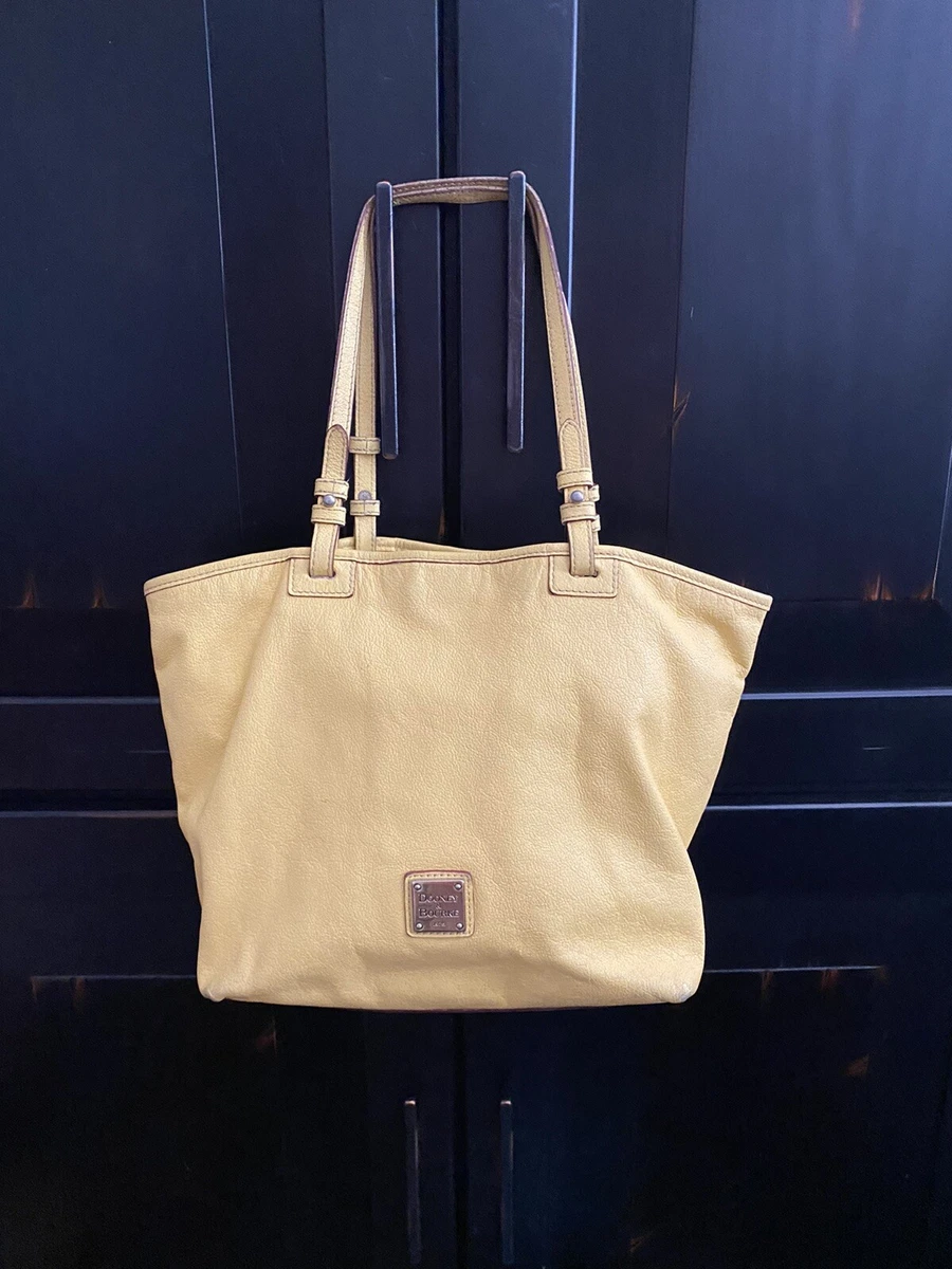 Vintage | 1990’s DOONEY & BOURKE | Yellow Pebble Leather Handbag | USA  5722126